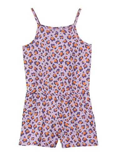NAME IT Mädchen Nkfvigga Strap H1 Jumpsuit, Orchid Bloom/AOP:LEO, 116 EU