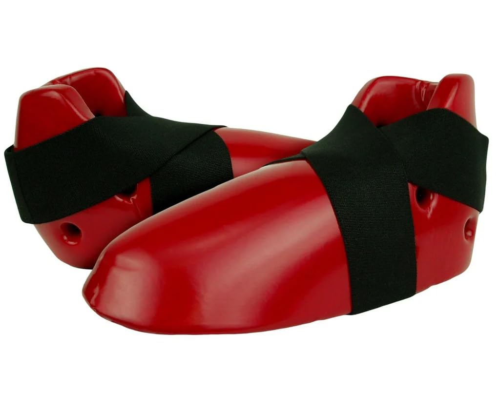 Unisex Youth Taekwondo Foot Gear Karate Sparring Shoes for MMA Training, Boxing (RED, L)