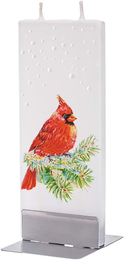 Flatyz Candles Snowy Cardinal Candle - Flat Decorative Candle - Hand Painted Candle Gifts for Women or Men - 6 inches : Home & Kitchen