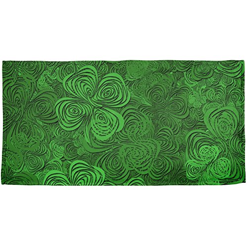 Old Glory St Patrick’s Day Shamrock Four Leaf Clover Field Irish Ireland Beach Towel, Bath, Shower, Pool, Swimming, Vacation, Novelty Green 30” X 58” #TOP10