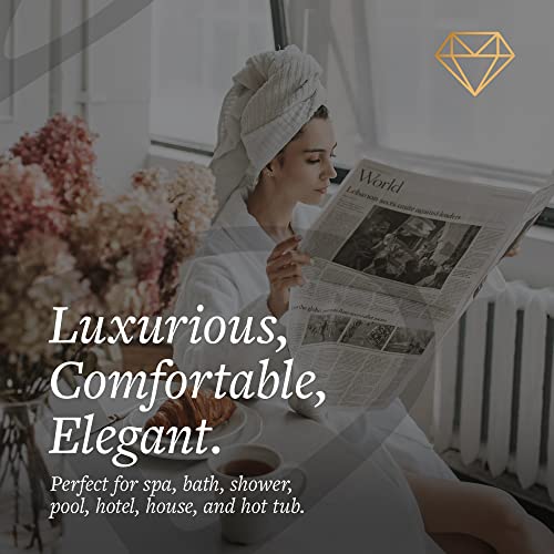 Chadsworth & Haig Pure Elegance Cotton & Modal Diamond Jacquard Bathrobe - Soft, Silky Feel - Men, Women, Unisex - White - S/M #TOP3