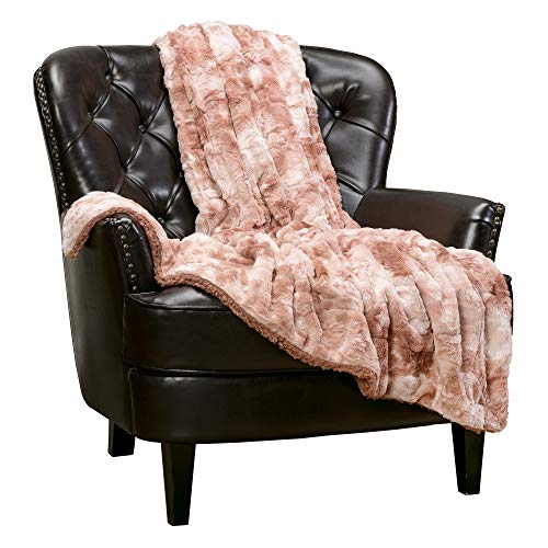 Chanasya Premium Wolf Faux Fur Throw Blanket - Soft, Fuzzy Sherpa & Minky Throw Blanket - for Bed or Couch - 50