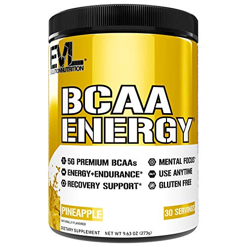 EVL BCAAs Amino Acids Powder - Rehydrating BCAA Powder Post Workout Recovery Drink with Natural Caffeine - BCAA Energy Pre Workout Powder for Muscle Recovery Lean Growth and Endurance