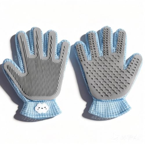 Gentle Pet Hair Removal Glove - Efficient Cat & Dog Mitt Brush for Shedding - Grooming and Deshedding Tool for Long or Short Fur Pets - Perfect for Bathing & Massage (one Piece)