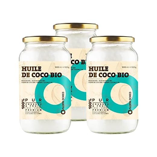 Huile de noix de coco CocoNativo - 3x1000ml (3Liter) Huile de Noix de Coco Biologique Extra Vierge et non Raffinée, Pure et 100% Bio - Idéale Pour Les Cheveux, Le Corps et Comme Aliment (3 x 1000)