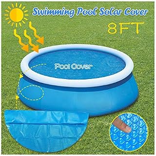 Round Pool Solar Cover Protector | 8/10ft Foot Above Ground Blue Protection Swimming
