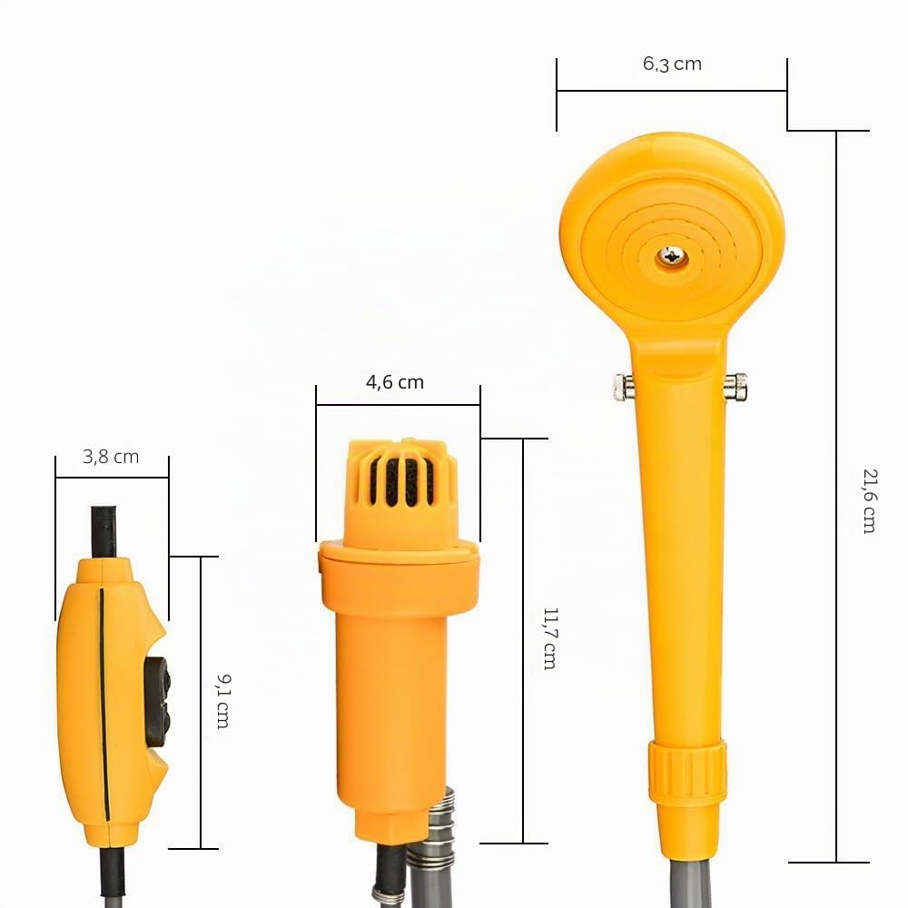 Latest Camping Shower Portable Travel Shower Outdoor,5m DC Line Camping Shower Head Plug into 12V Car Adapter,Outdoor Shower with 2 Meters Hose for Camping Hiking Bike Car Washing