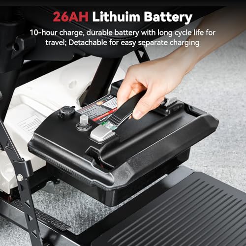 Image of (2026 Upgrade) Mobility Scooters for Seniors, Light Weight 20 Miles Trave Foldable 4 Wheeler for Adults, Removable Lithium Battery, Scooter for Adults with 330 lbs Capacity (White)