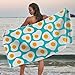 Ręcznik plażowy z jajkiem sadzonym - 70 x 140 cm dla dzieci ręcznik basenowy ręczniki kąpielowe dla dzieci ultra miękkie super chłonne trwałe, plażowa sauna łazienka ręczniki do twarzy nastolatki dorośli codzienne użytkowanie