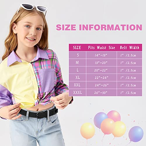 Whippy 2 Pack Kids Braided Elastic Stretch Belt For Boys And Girls Canvas Woven Belts With Solid Pin Buckle For Teen Junior, Black/Coffee, Fits Waist 20-22 Inches #TOP3