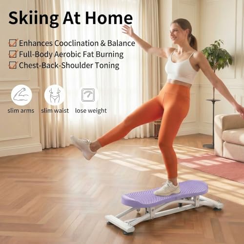 Image of Balance Board for Adults, Rocking Stepper with Resistance Bands, Portable Wobble Board with LCD Monitor, 300 lbs Capacity Ski Trainer for Full Body Workout at Home Gym