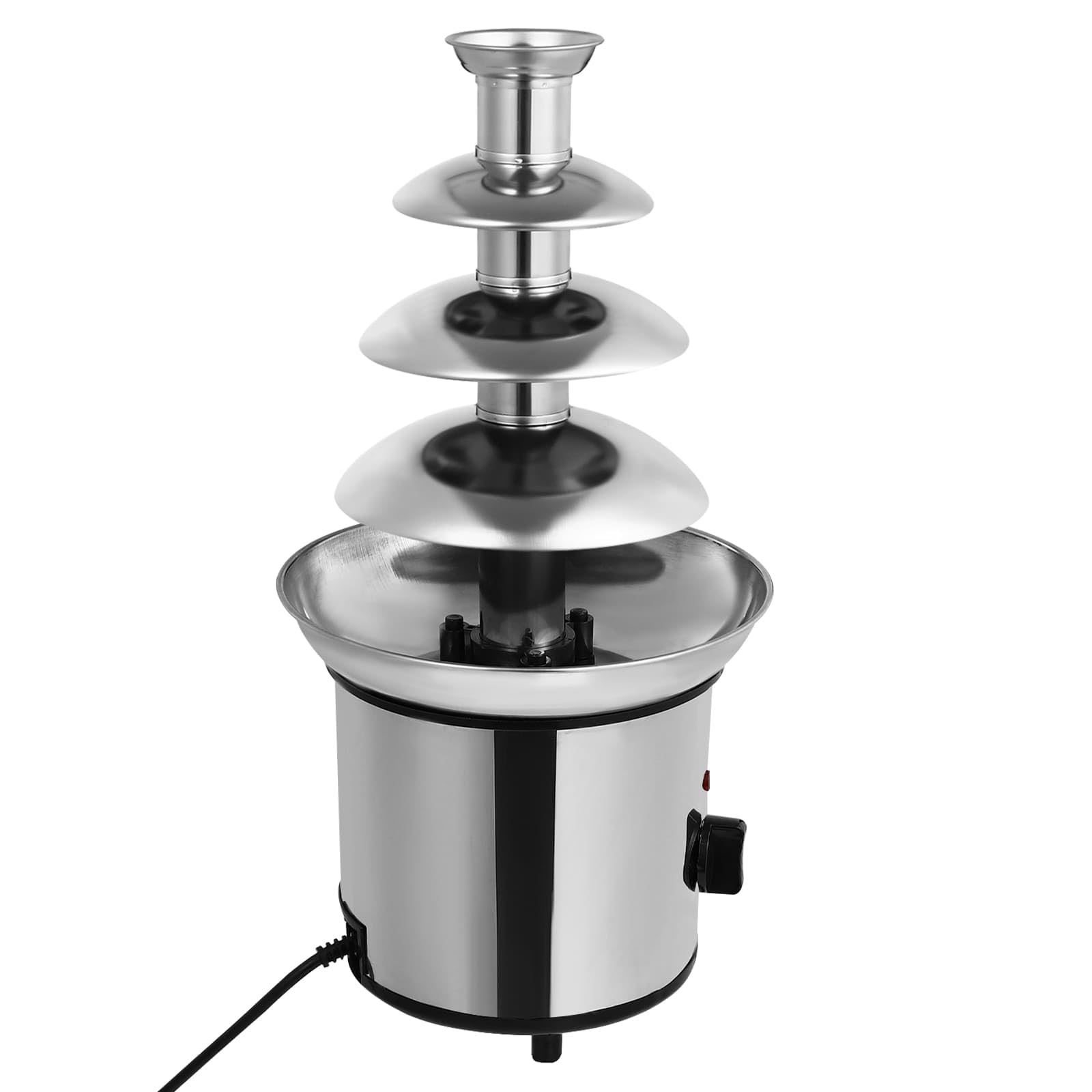 Fontaine à Chocolat 4 Niveaux 170 W en Acier Inoxydable, Machine de Fontaine pour Chocolat Fondant Chaud, Capacité 1,8L, Pour Réunions de Famille, Anniversaires, Mariages