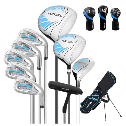 XDriveMax 10 Pieces Complete Ladies Golf Clubs Set Right Hand for Women Includes Cart Bag with Rain Hood, 1#Driver 3#Wood #5 Hybrid,with 3 Head Covers, 6# 7# 8# 9# PW# Irons and Putter