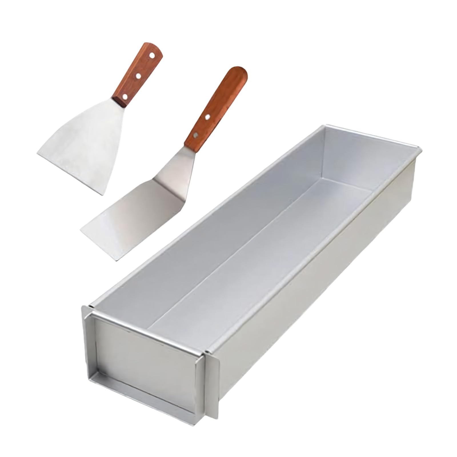 Rusts Resistant Aluminum Alloy Tiramisu Cake Molds with Spatula Nonstick Rectangular Cheese Baking Tray Aluminum Alloy Tiramisu with Cake Spatula for Even Baking and Easy Release Detachable Box