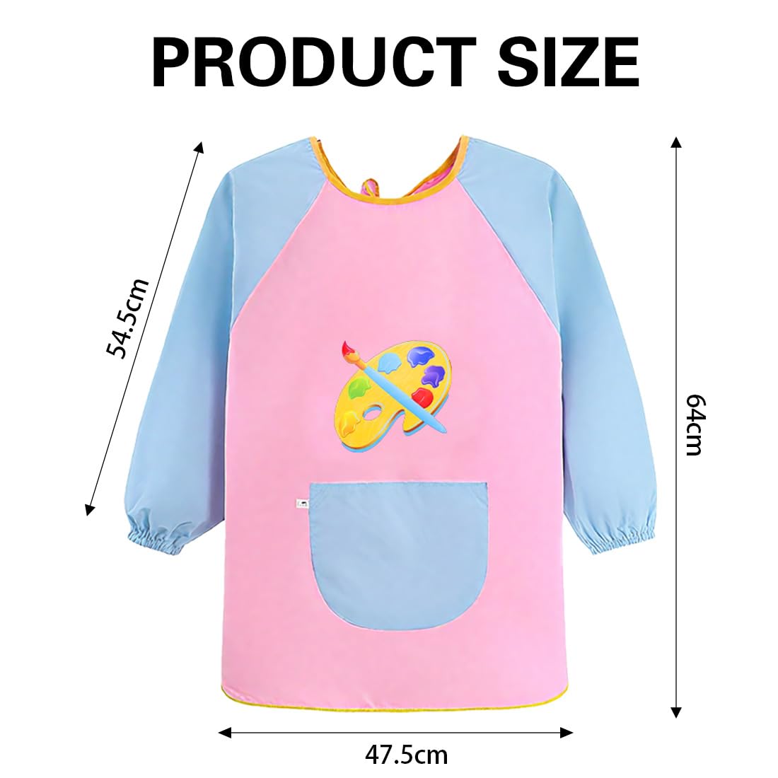 HUKUMA Tablier Peinture Enfant Imperméable Manche Longue 7-11 Ans avec Poche