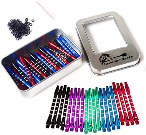 CavalierDarts 5 Colors(40 Pcs) Aluminum Medium Darts Shafts Dart Stems Throwing Fitting with O'ring 53mm