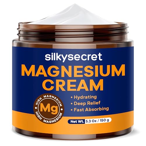 SilkySecret Magnesium Cream (5.3 Oz), Nighttime Magnesium Cream, Relief and Relaxation with Lavender Scent, Calming Magnesium Body Butter for All Skin Types