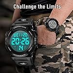 Mens Digital Watch Sports Military Watches Waterproof Outdoor Chronograph Wrist Watches for Men with LED Back Ligh/Alarm/Date - Image 3
