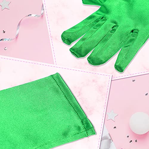 Geyoga 12 Pairs Princess Silky Satin Gloves Princess Dress up Long Gloves for 3-8 Years Old Girls, Wedding, Formal Pageant3