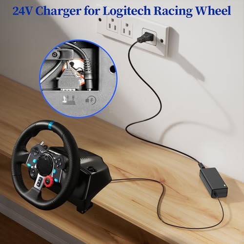 24V Charger for Logitech G29 G920 G923 G940 G25 G27 GT Racing Wheel Power by DONYOIE - Image 2