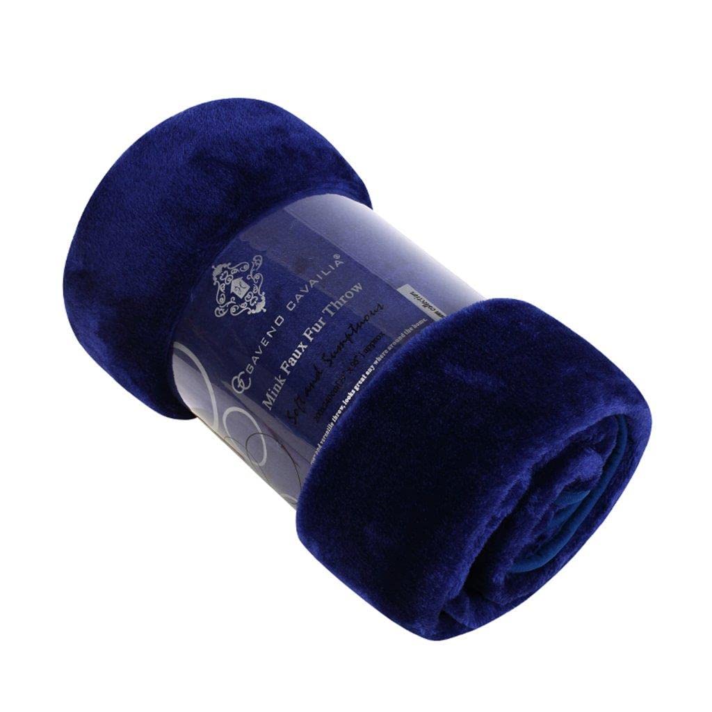 Artistic Fashionista* New Thermal Super Soft Velvet Faux Fur Mink Throw Blanket Soft Warm Thick Bed Sofa Cover Single Double King (Single - 127x152cm, Blue)