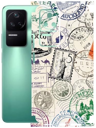 Image of AtOdds - Full Body Back Screen Guard Protector Film - Lamination Wrap Skin Sticker Compatible with Poco F4 (5G) | Scratchproof Matte Finish (Stamps)