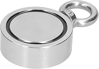 Magnet Fishing, Fishing Magnet, 60mm Circular Double Sided Magnetic Fishing Tool, Underwater Treasure Hunting Tool for Fishing Lifting and Hanging