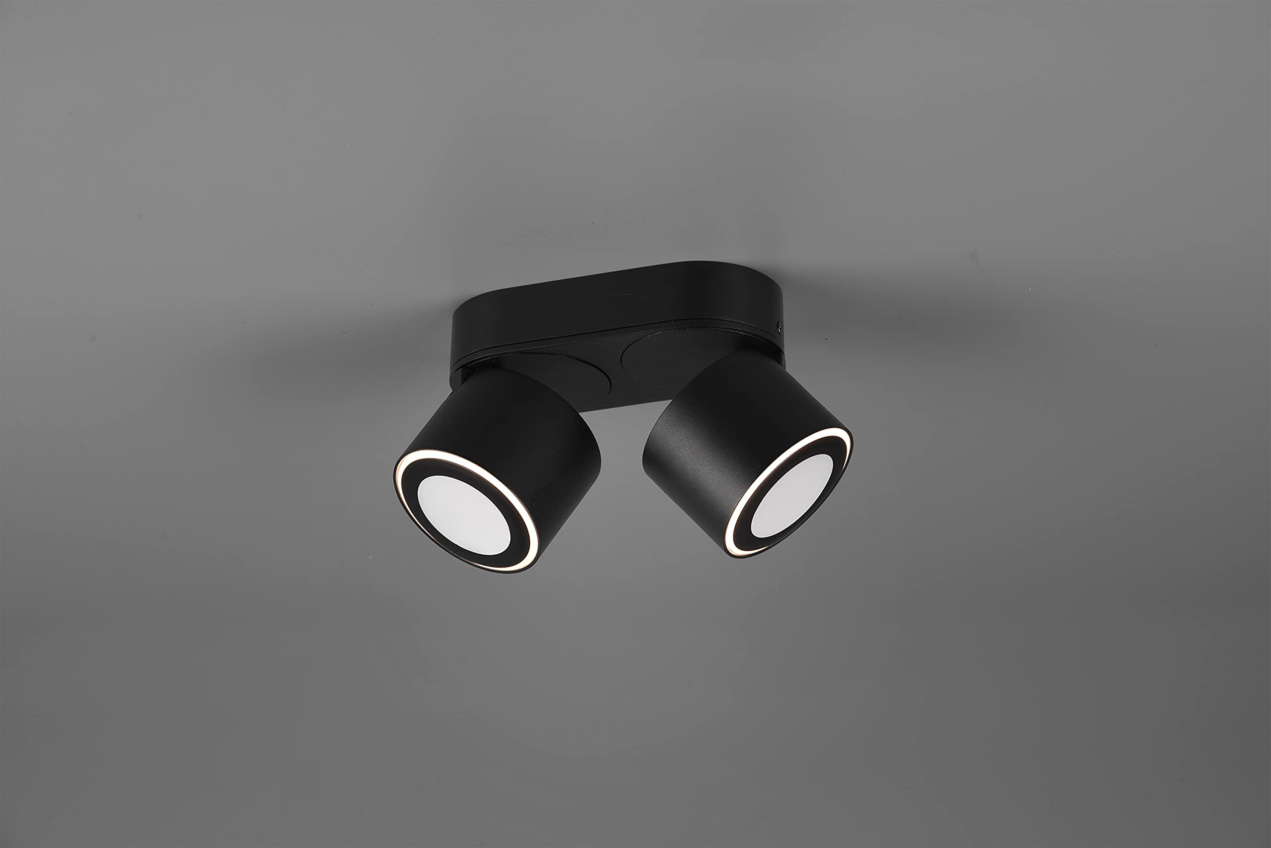 Trio Leuchten Lampa sufitowa LED do zabudowy i zabudowy Taurus 652910232, metal czarny matowy, w zestawie 2 x 3,5 W + 2 x 1,5 W LED