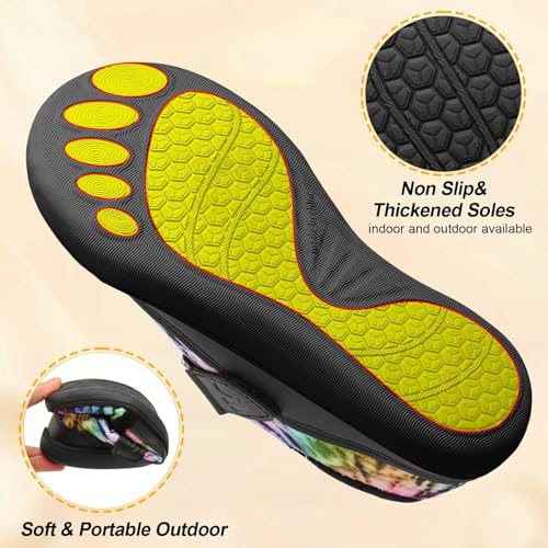 Image of Spesoul Wide Womens Slippers Adjustable House Shoes Indoor Outdoor Barefoot Slippers Cozy Walking Shoe Swollen Edema Diabetic Shoes
