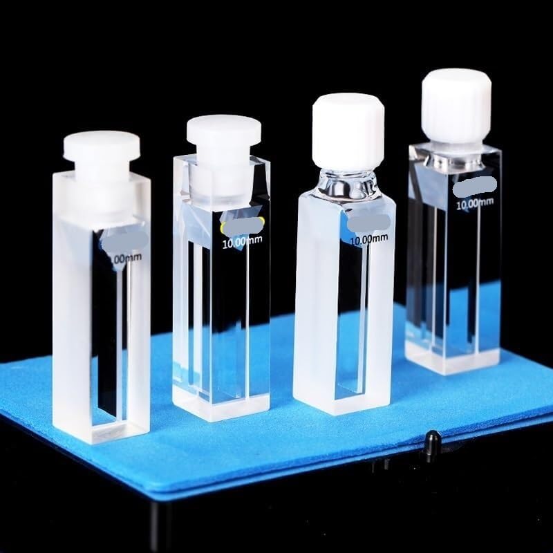 1pcs Quartz Cell with Stopper - 350µL Volume, 10mm Path Length, 200nm-2500nm Wavelength Range((01) Stopper)
