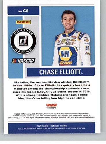 2020 Donruss Racing Contenders CHECKERS #6 Chase Elliott NAPA Auto Parts/Hendrick Motorsports/Chevrolet Official NASCAR Trading Card made by Panini America