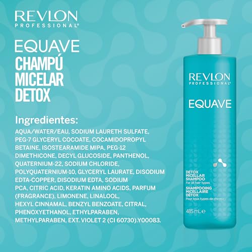 Miniatura 4 de REVLON PROFESSIONAL Equave Champú Profesional Micelar Detox, Para todo Tipo de Cabellos, Champú Hidratante para Pelo Suave, Liso, Sedoso y Brillante, Enriquecido con Keratina, 485ml