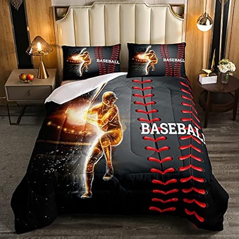 Erosebridal Golden Athlete Baseball Bedding Set Cover
