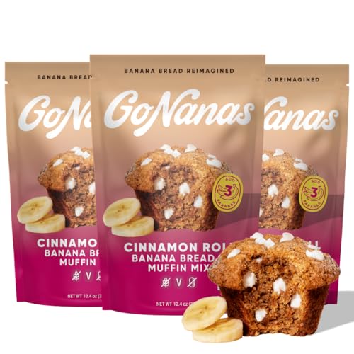 GoNanas Cinnamon Roll Banana Bread Mix, Vegan, Gluten Free Healthy