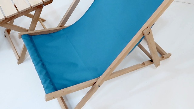 Sdraio Legno Faggio Pieghevole - Lettino Da Spiaggia Regolabile 3 Posizioni, Tavolo Incorporato, Portata 120 Kg