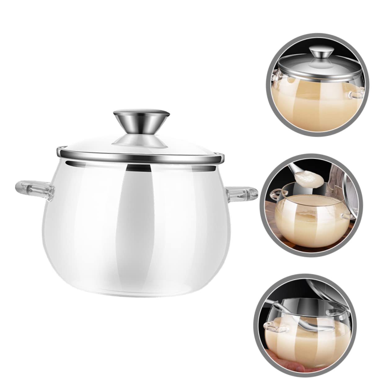 Recipiente para Almacenar Alimentos de 1200ml de Vidrio y Acero Inoxidable