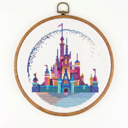 Disneyland #K118 - Kit de punto de cruz para punto de cruz, diseño de castillo de Cenicienta