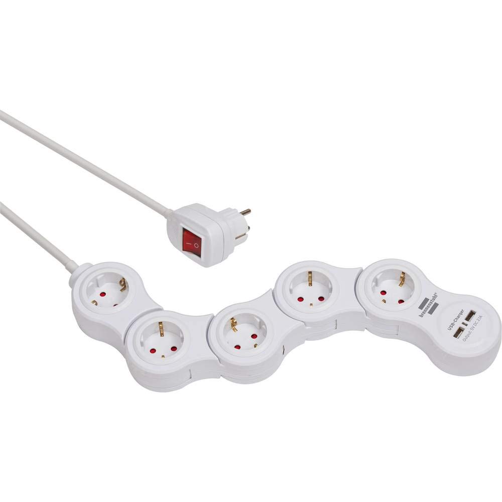 BRENNENSTUHL 1155350210 - Base múltiple maniobrable Vario-Power Con puertos USB