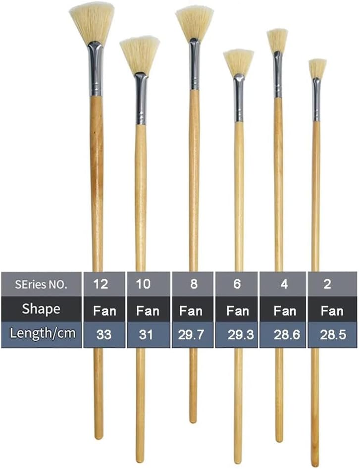 Oil Painting Brushes Fan Shape Gouache Paint Practice Brush Supplies Art