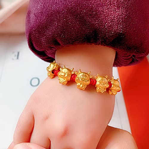 Feng Shui Wealth Bracelet Red Cow Charm Chinese Zodiac Animal Birth Year Lucky Charm Bracelet Zodiac Ox Pendant Attract Wealth Money Jewelry Gifts3