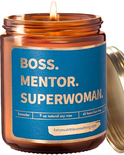 Boss Gifts for Women - Lavender Vanilla Candle | Boss Lady Appreciation Gifts for Female Manager, Supervisor | Office Present Idea for Job Promotion, Retirement, Galentines, Bosses Birthday Present