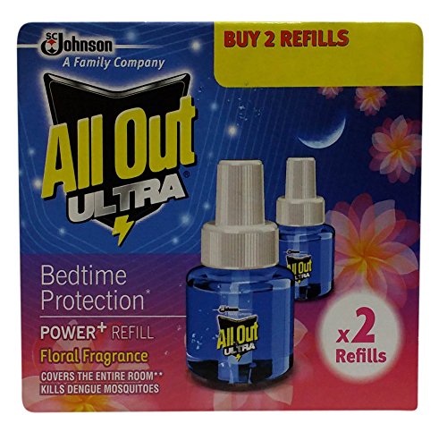 All Out Ultra Bedtime Protection Power Plus Refill - Floral Fragrance, 90ml Combo Pack