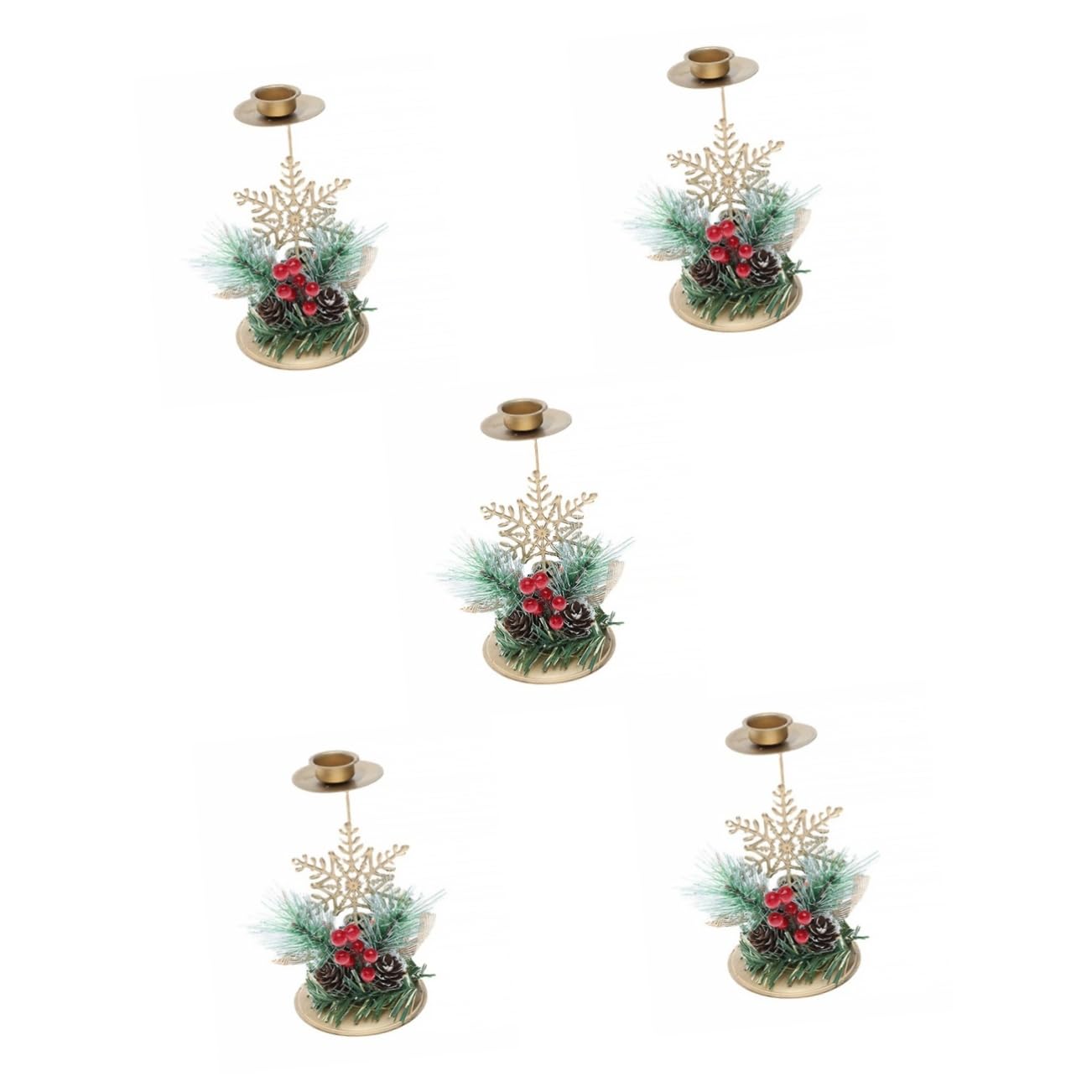 5 Piezas Portavelas navideño de Forjado Soporte de Cono candelabro para Escritorio Christmas Lights Xmas Decorations Adornos navideños sujetavelas candelabros Base de Vela Cabilock