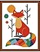 Printed Cross Stitch Kits 11CT 9X12 inch 100% Cotton Holiday Gift DIY Embroidery Starter Kits Easy Patterns Embroidery for Girls Crafts DMC Stamped Cross-Stitch Supplies Needlework Seven Color Fox