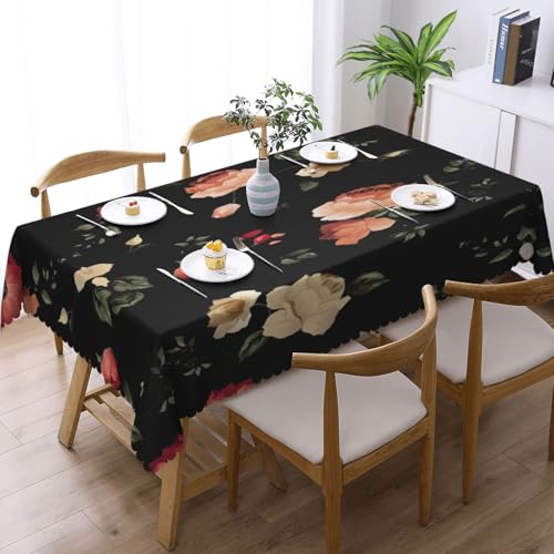 Nappe d'automne rectangulaire lavable imprimé floral pour table salle à manger - 3