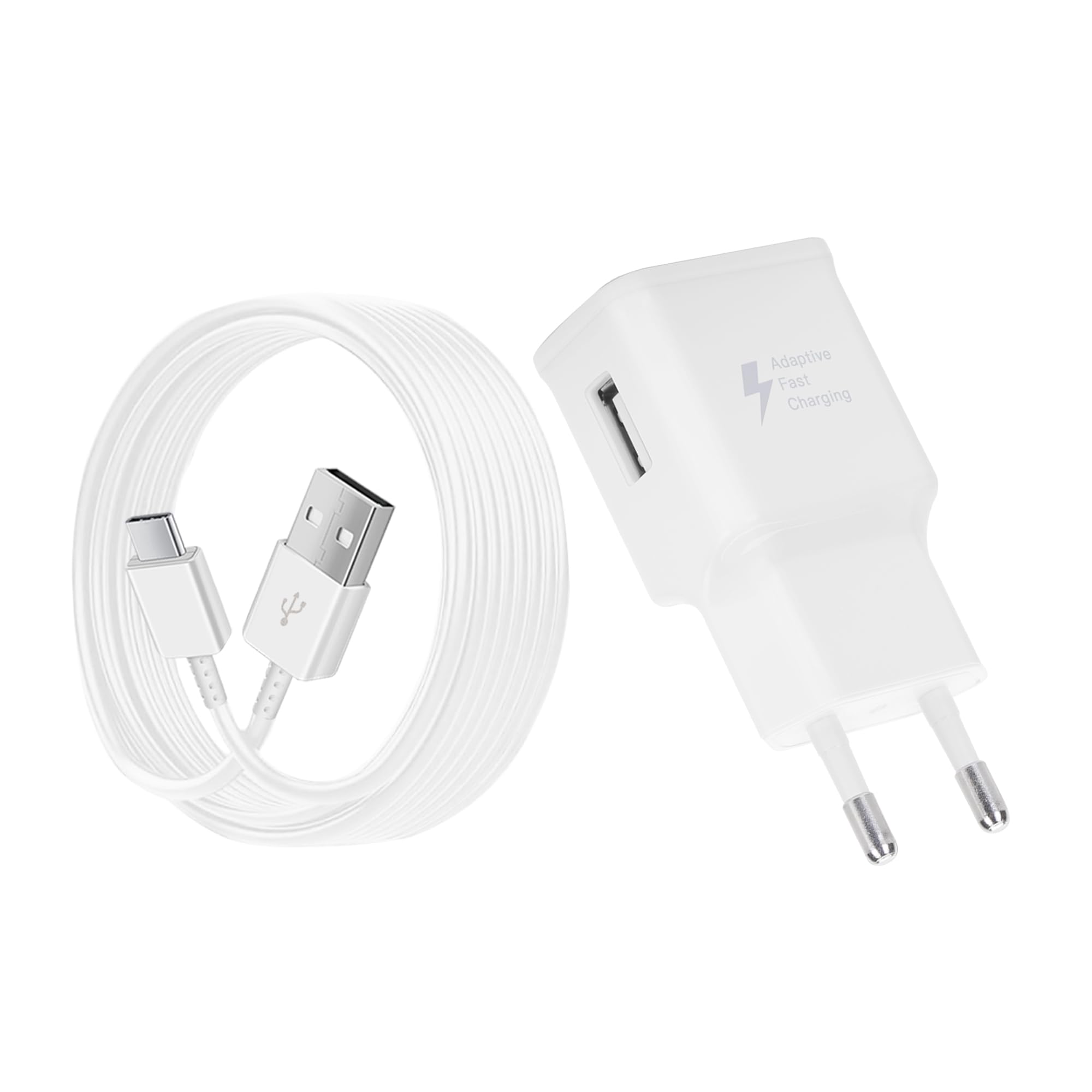 USB Ladegerät mit 1,5m Ladekabel Original USB C für Samsung Galaxy A15 A14 A13 A04S A71 A55 A54 A53 A42 A35 A34 A33 A25 A23 M53 M34 M13 S8 S9 S10 S20 Plus, Schnellladegerät Typ C Schnellladekabel