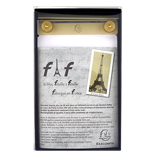 Exacompta Faf bloc notes bureau papier blanc uni rechargeable plumier