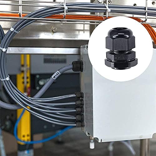 M20 x 1.5 Cable Glands 40 Pack Plastic Stuffing Gland Black IP68 Waterproof Cable Gland Ø 6mm-12mm