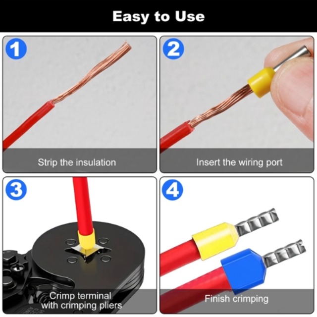 Kit 1200 Puntalini Elettrici Lytool - Singoli E Doppi Per Cavi 0.3-16mm², Con Crimpatura Sicura - Foto 11