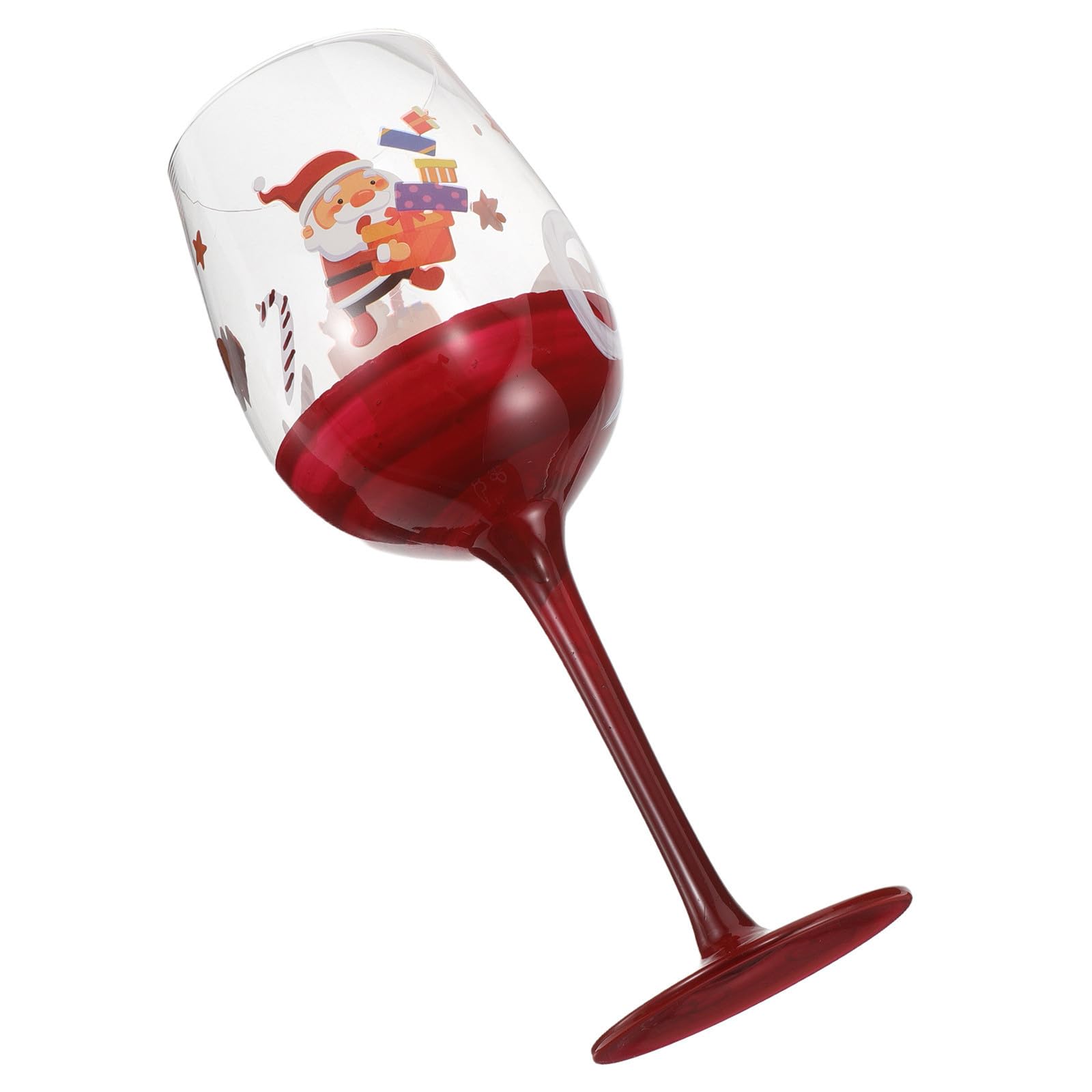 Copas de vino para fiestas en casa OSALADI de cristalería decorativa roja 465ml
